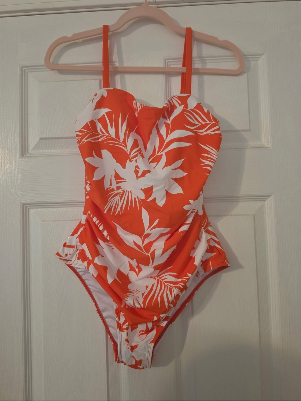 Women’s Cusphe M' Orange & White Tropical One-Piece Swimsuit